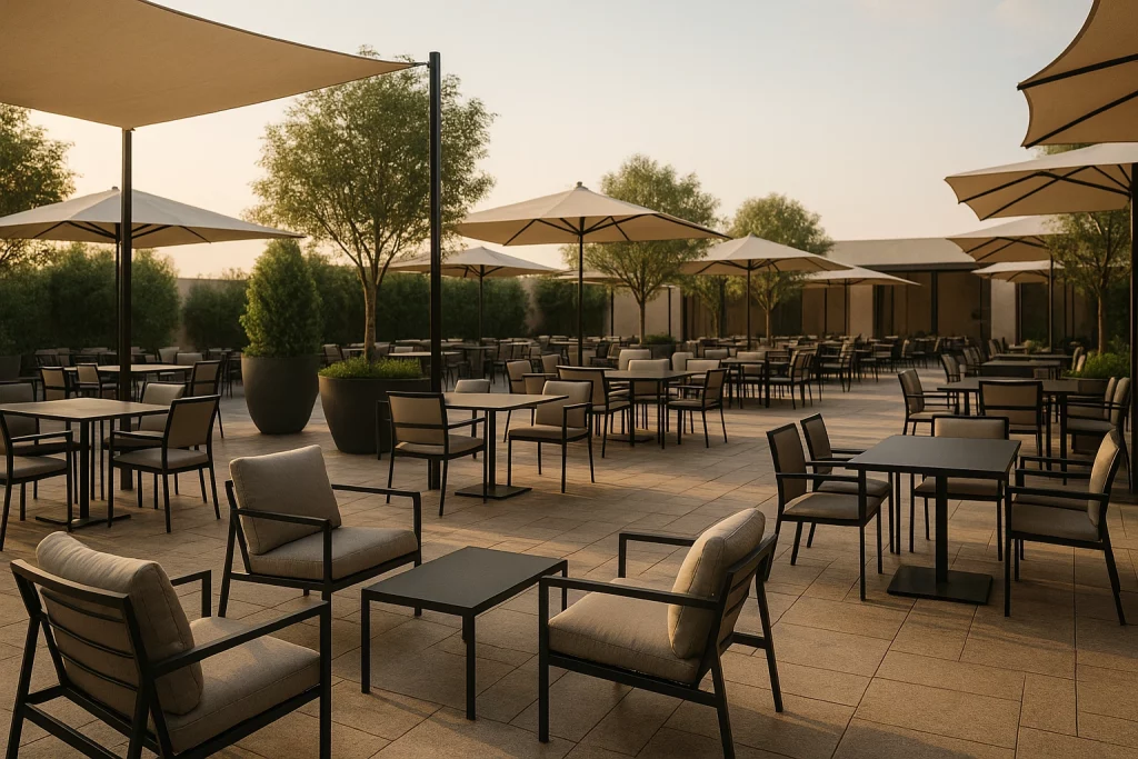 طراحی حرفهای فضای باز کافه و رستوران با تمرکز بر چیدمان، انتخاب مبلمان، نورپردازی، آسایش مشتری و افزایش سود. راهنمای اجرای یک فضای باز موفق.